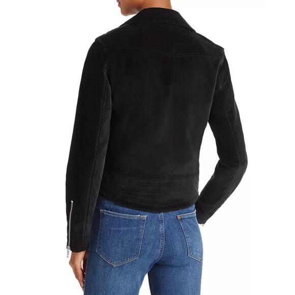 Rag & Bone / Jean Mercer Jacket Black Velvet Motorcycle Biker Zipper Collar S - Picture 2 of 13